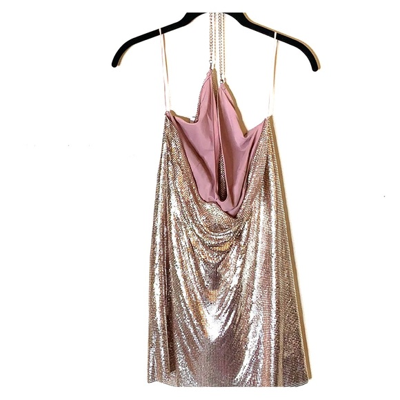 Dress Deals Rose Gold Chainmail Shift Dress Topshop Dresses Rose Gold  Backless Mini Dress Poshmark